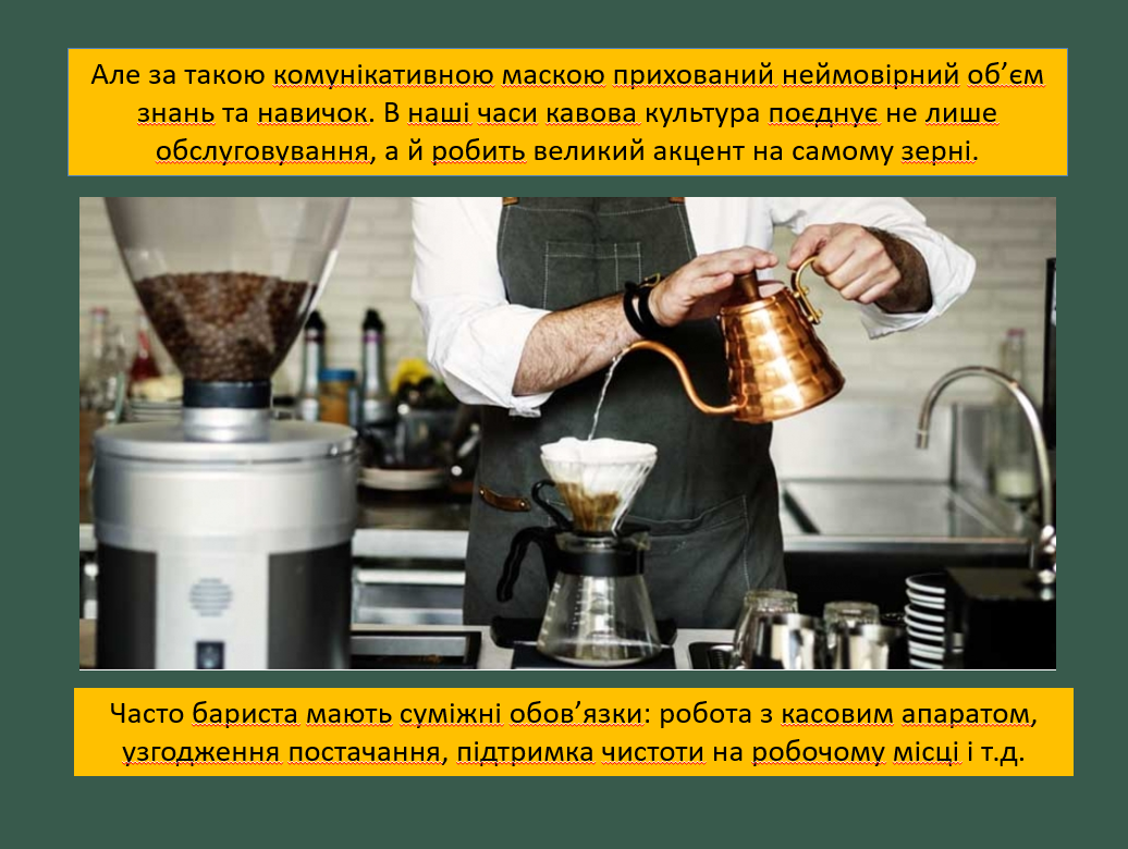 Zoom-заняття: мистецтво приготування кави та професія бариста